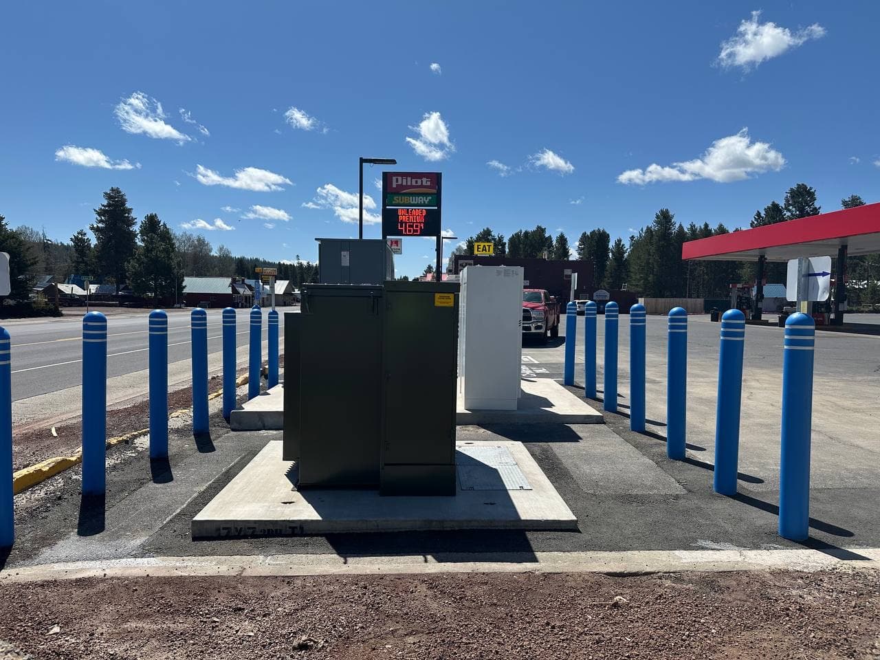 EV charging site aerial view