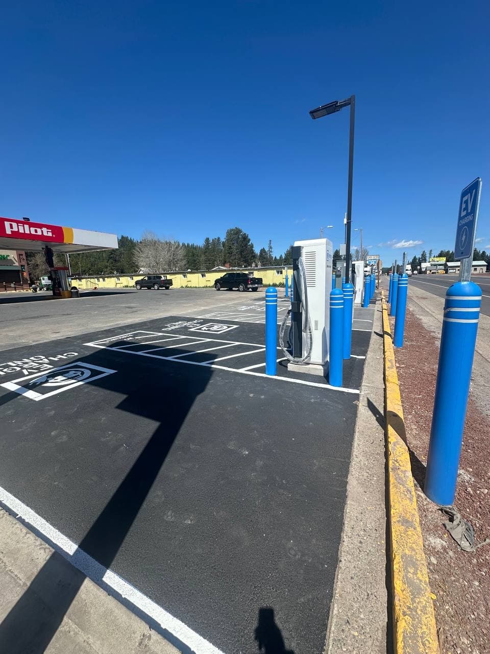EV charging station row view