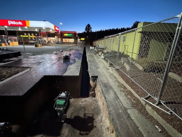 Trench open with conduit