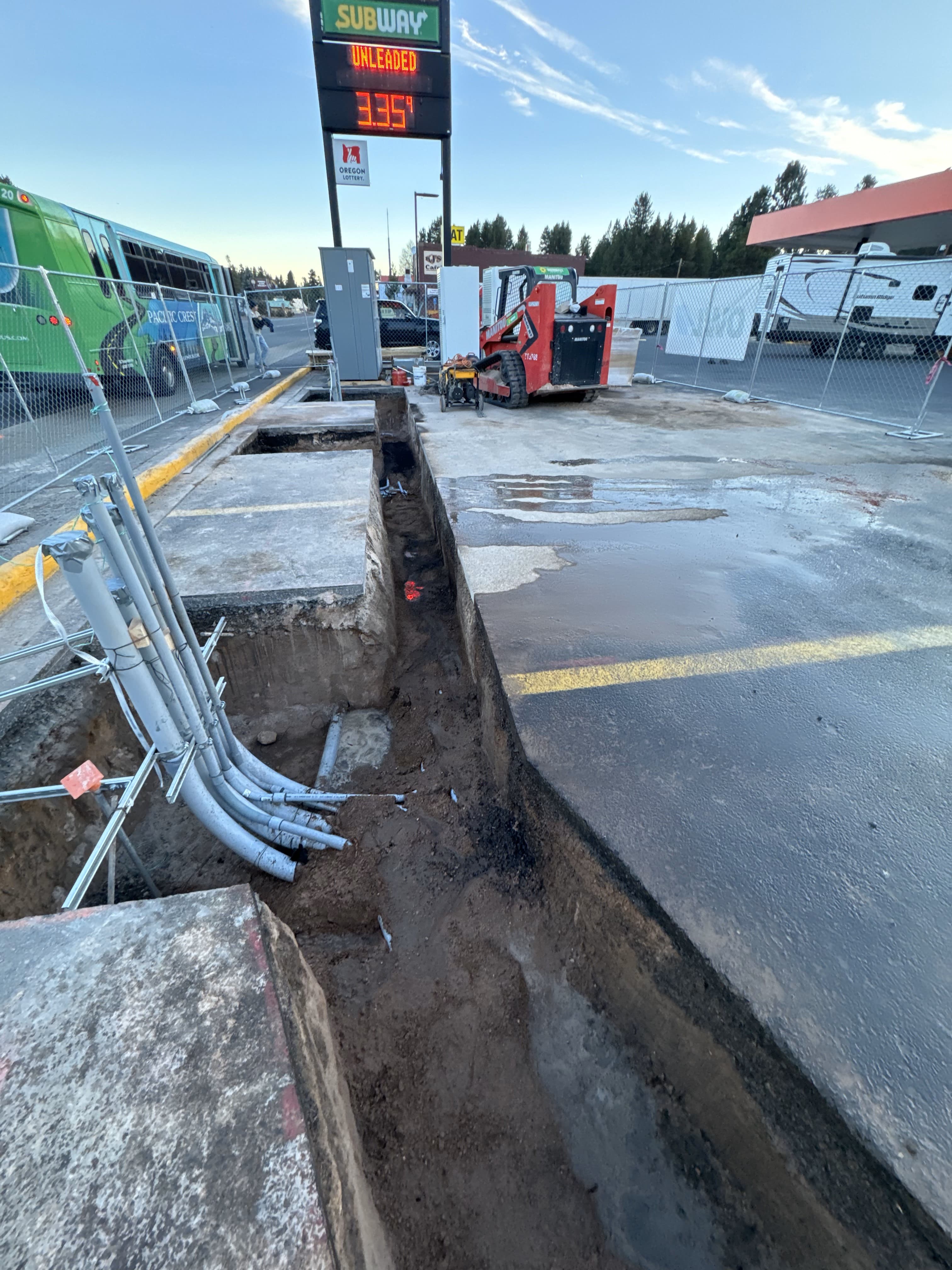 Trench with bedding sand