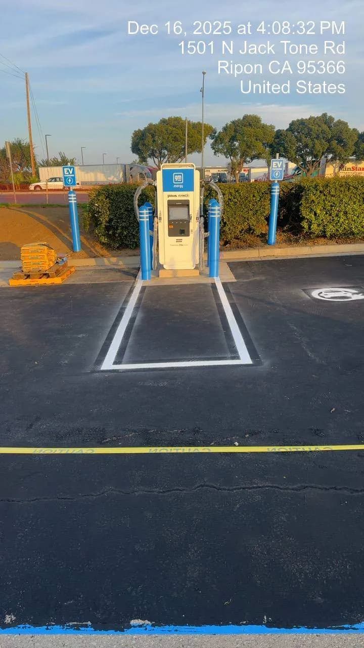 EV station trench wide view