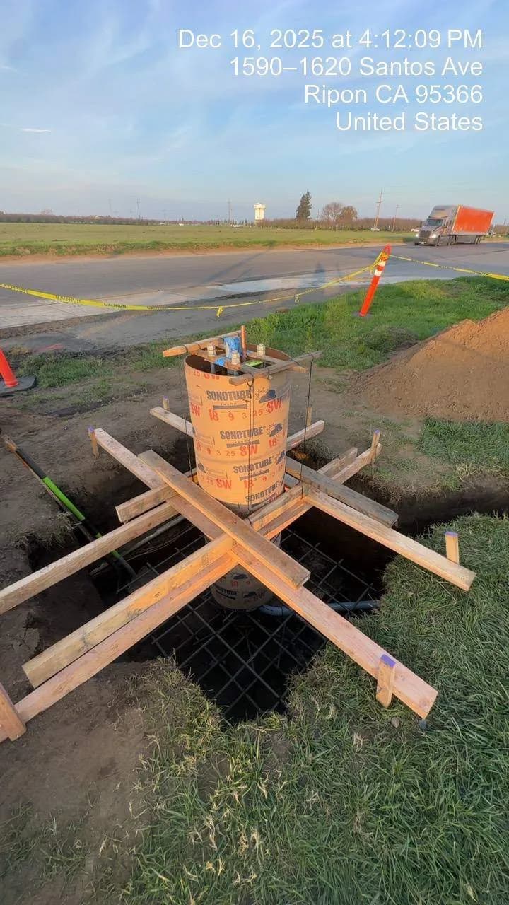 EV station trench in progress