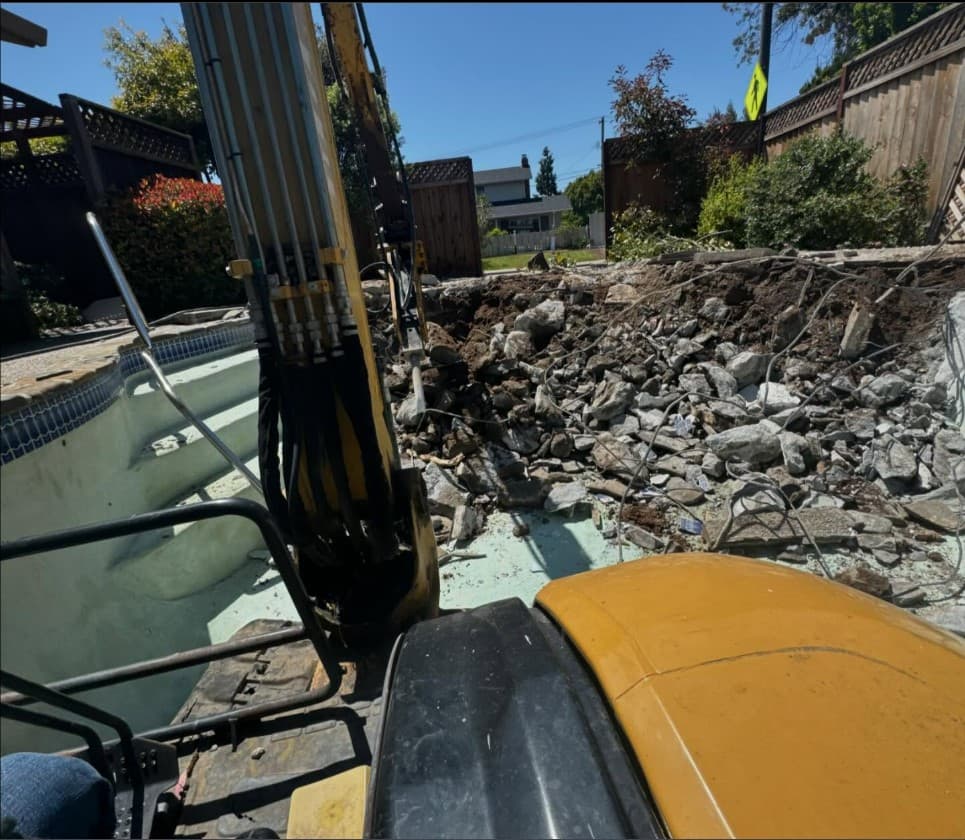 Tractor at concrete work