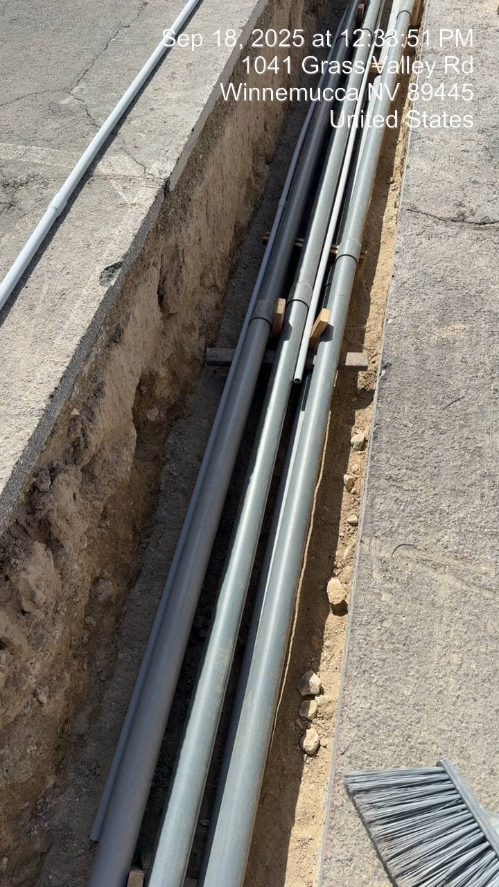Utility trench progress