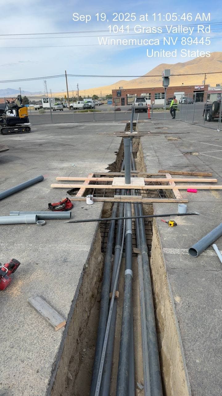Trench with conduit run
