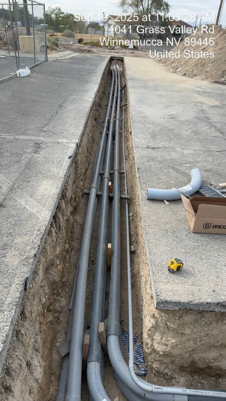 Trench excavation progress