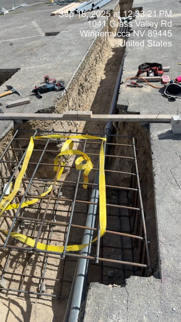 Trench near road