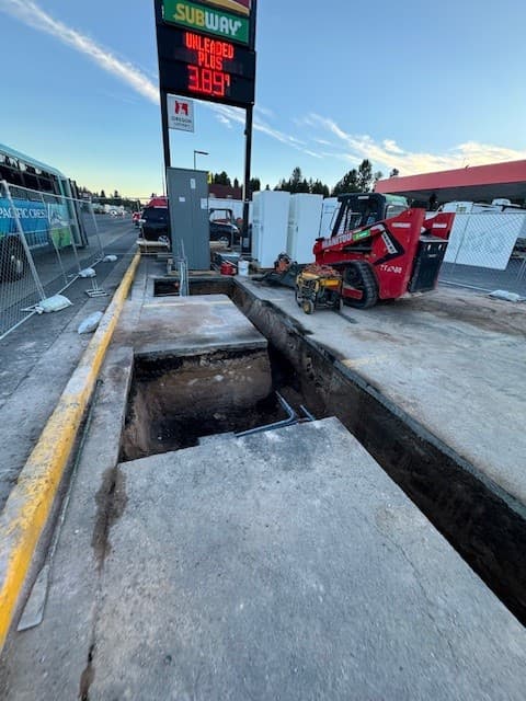 Utility trenching excavation