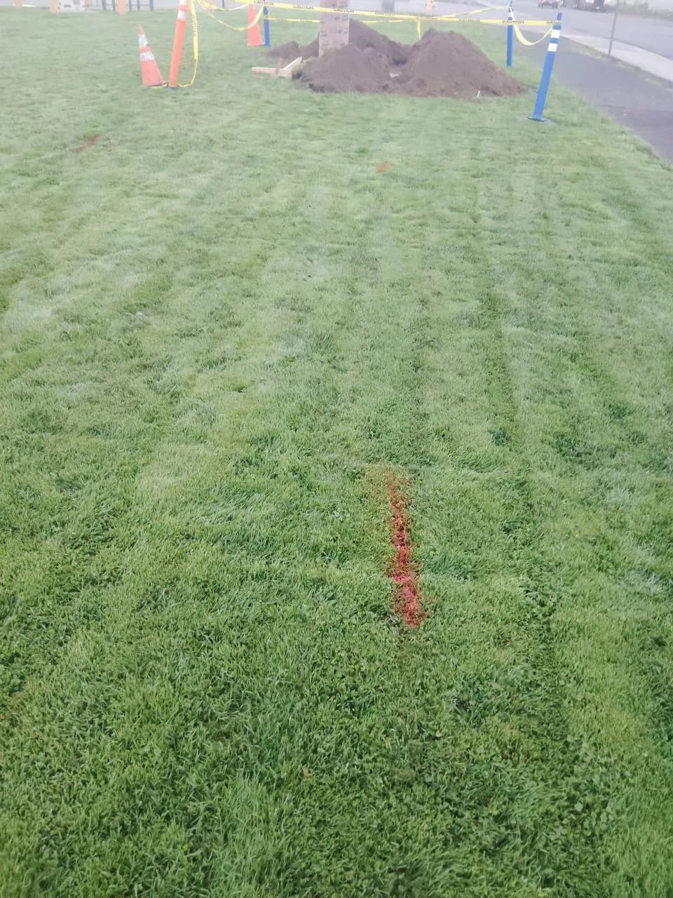 Underground conduit trenching for EV station